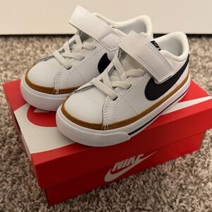 Nike Toddler Court Legacy  White and Tan Sneakers